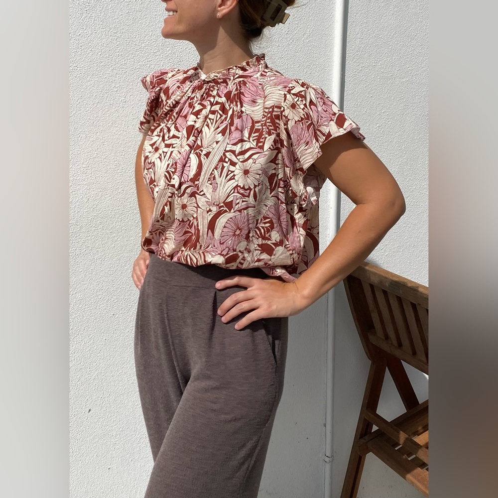 TROVATA WOMEN'S CARLA HIGHNECK SHIRT size S New Preppy